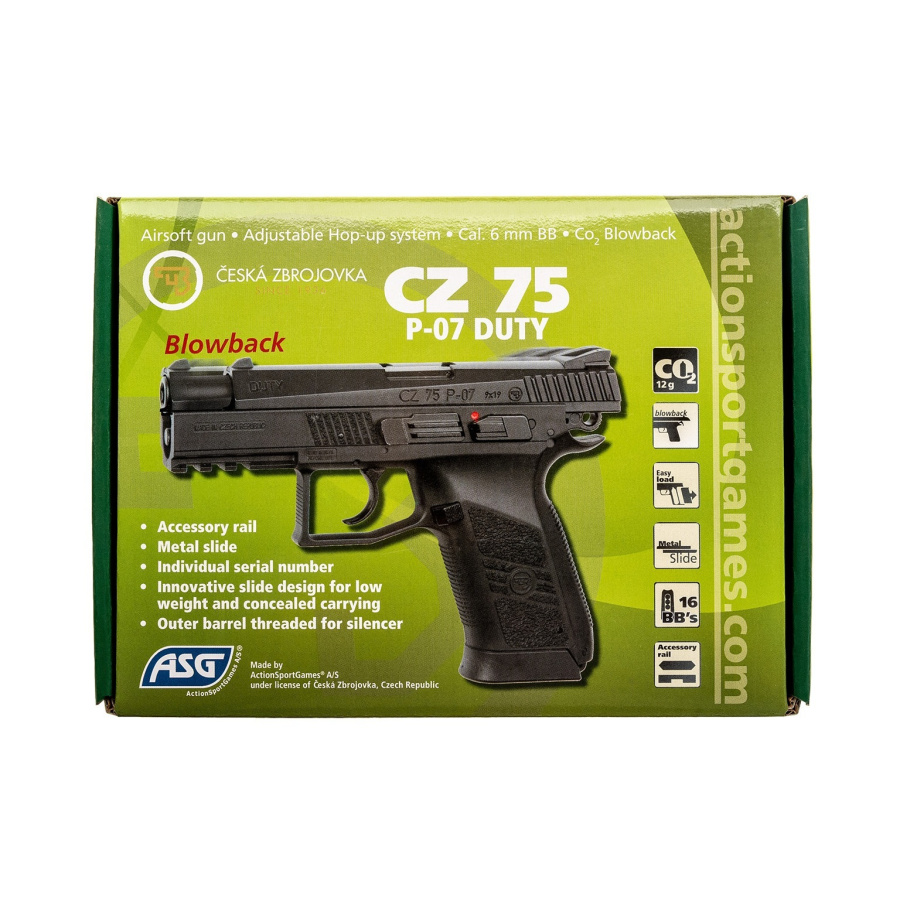Airsoft pistoletas CZ75 P-07 Blowback