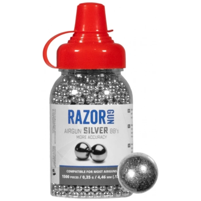 Šratai RazorGun Silver BBS 4,5mm 1500vnt