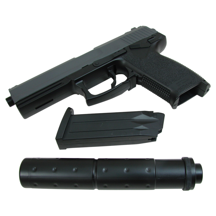 Vienašūvis airsoft pistoletas su duslintuvu DL60