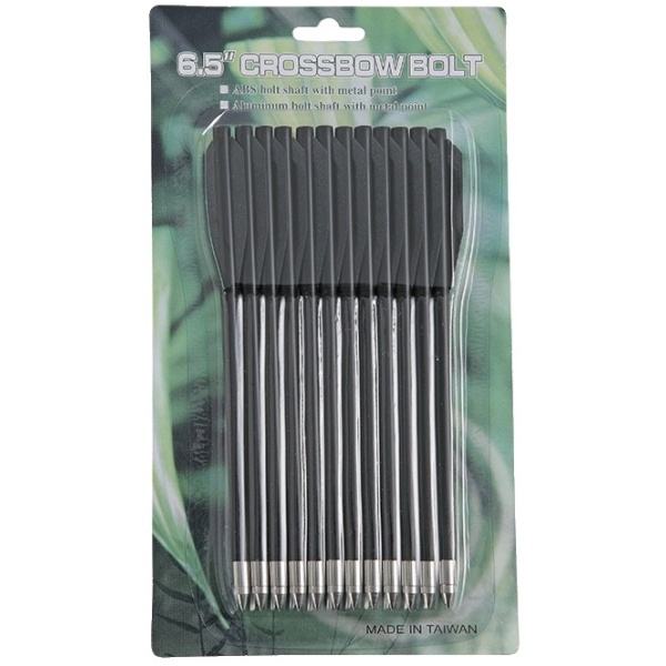 Strėlės pistoletiniui arbaletui juodos 6.5“ 12vnt