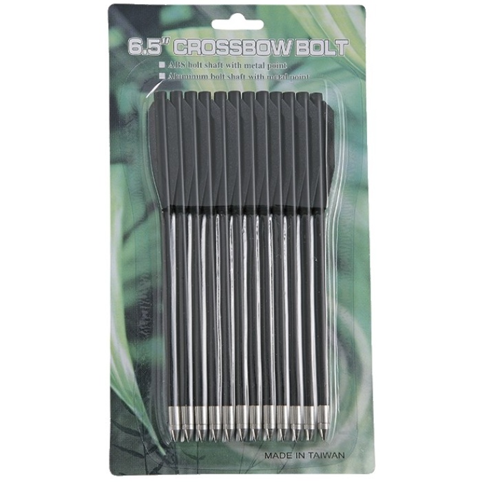 Strėlės pistoletiniui arbaletui juodos 6.5“ 12vnt