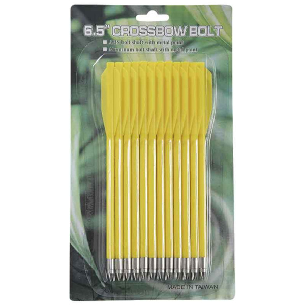 Strėlės pistoletiniui arbaletui geltoni 6.5“ 12vnt