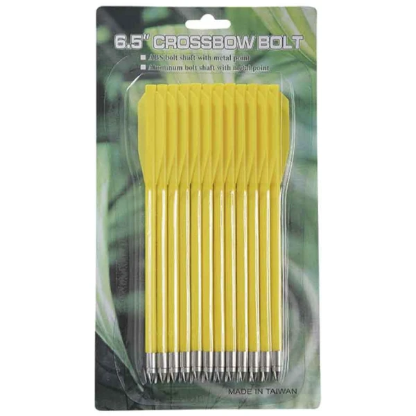 Strėlės pistoletiniui arbaletui geltoni 6.5“ 12vnt