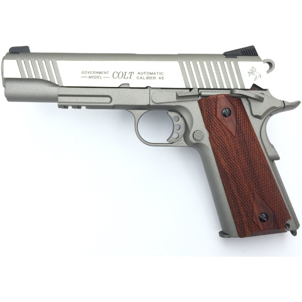 Colt 1911 Rail sidabrinis su atatranka