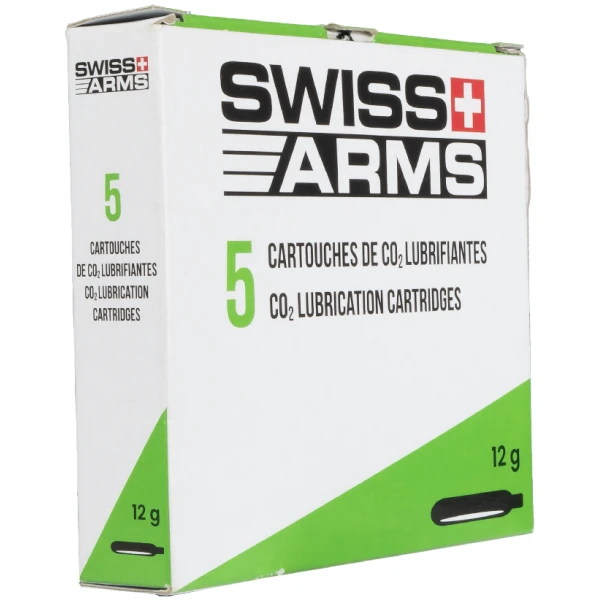 Dujų balionėliai Swiss Arms CO2 su tepalu 5vnt