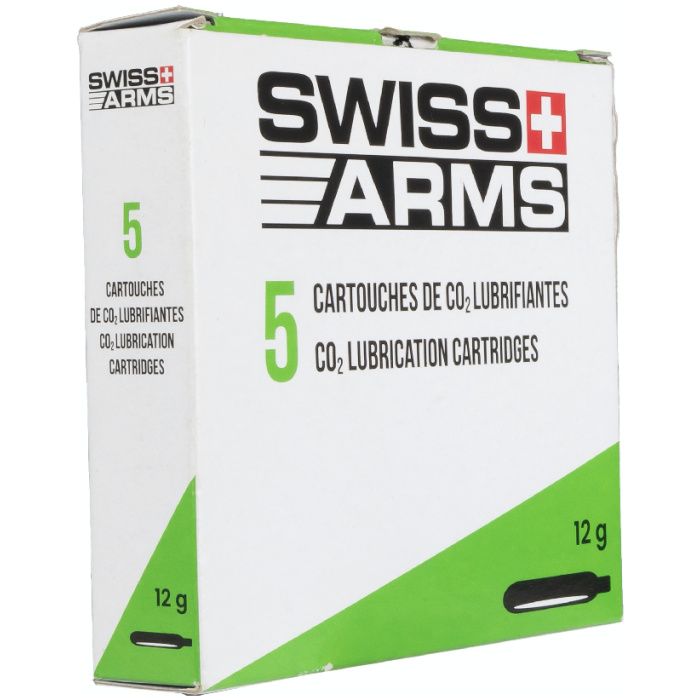 Dujų balionėliai Swiss Arms CO2 su tepalu 5vnt