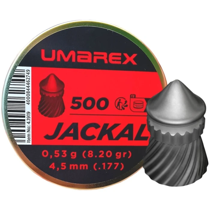 Šoviniai Jackal Pointed Ribbed 4.5mm 500vnt [UMAREX]