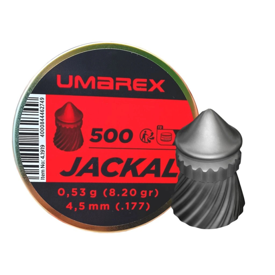 Šoviniai Jackal Pointed Ribbed 4.5mm 500vnt [UMAREX]