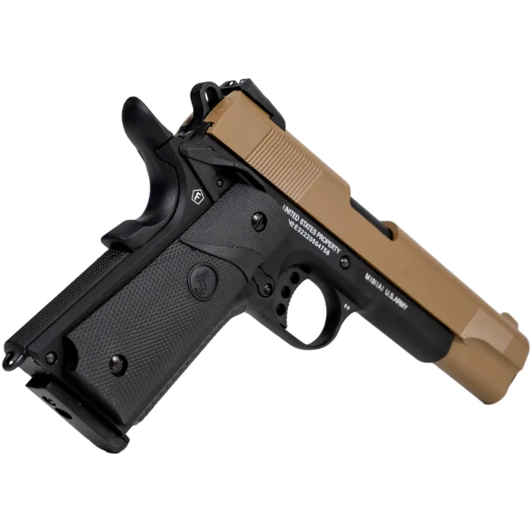 Airsoft pistoletas Colt 1911 Ported Tan Slide