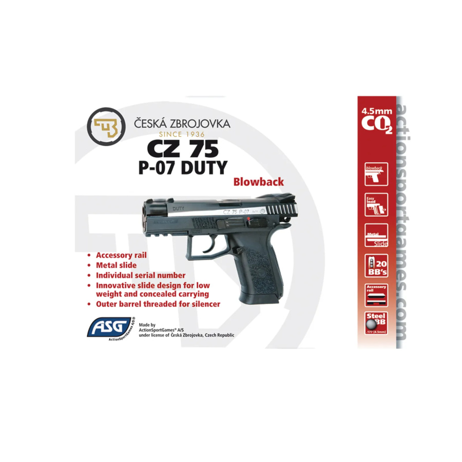 Pneumatinis pistoletas CZ 75 P-07 Dual Blowback - Image 4