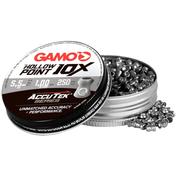 Šoviniai GAMO Hollow Point 10X Accutek 5,5 mm 250 vnt.