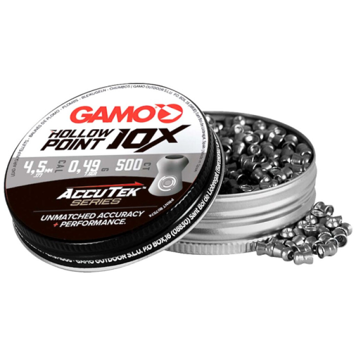 Šoviniai Gamo Hollow Point 10X Accutek 4,5 mm 500 vnt.