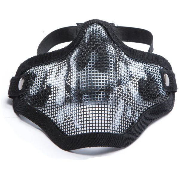 Apsauginė veido kaukė ASG „Stalker“ mesh mask su kaukolės atspaudu - juoda
