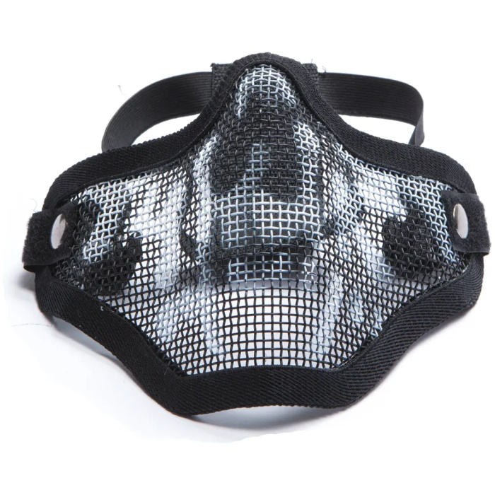 Apsauginė veido kaukė ASG „Stalker“ mesh mask su kaukolės atspaudu - juoda